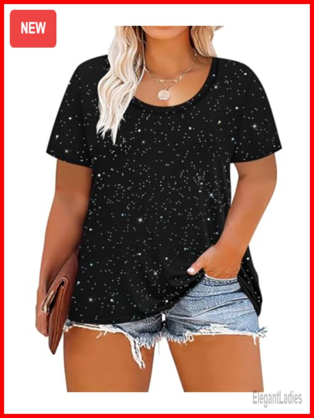Plus Size Tunic Tee Colorblock Short Sleeve